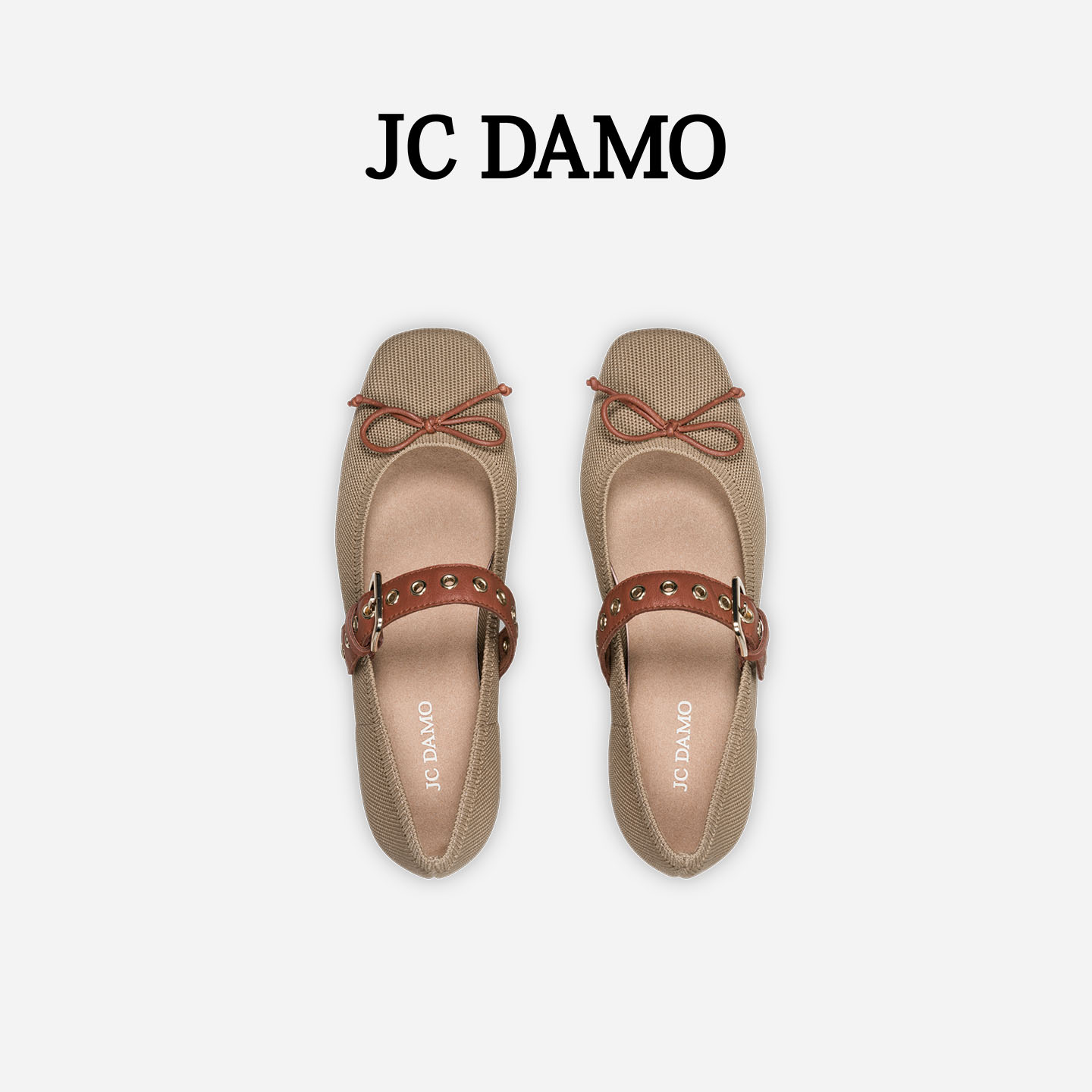 JCDAMO复古方头温柔玛丽珍女鞋