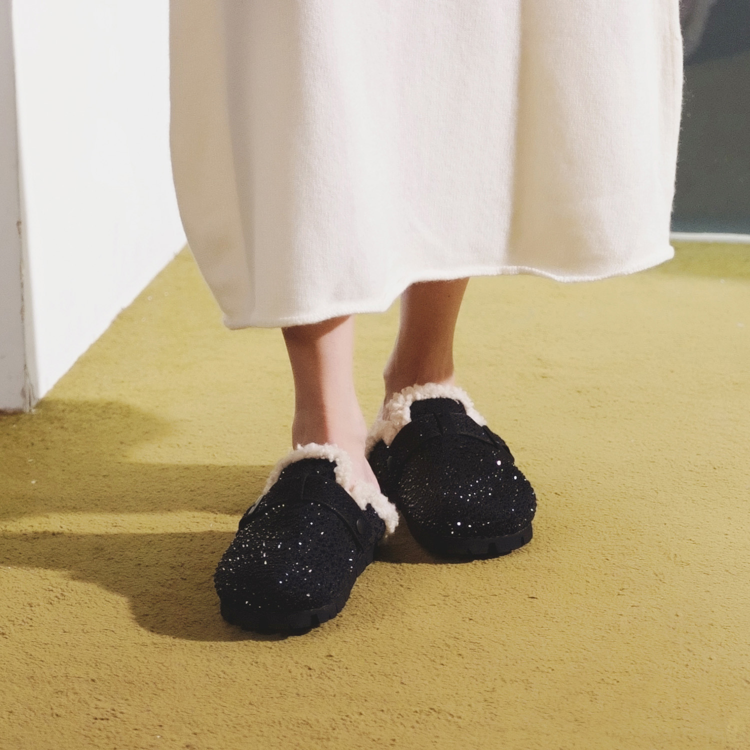 JC DAMO百搭加绒勃肯鞋女2025冬季新款大头平底毛毛拖鞋外穿潮流