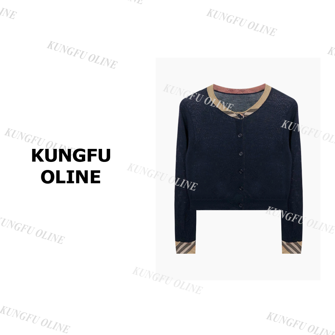 【拼格开衫】KS7-06圆领秋季穿搭衣百搭休闲短款上衣