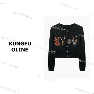 【小猫开衫毛衣】KS26-78秋圆领秋冬衣百搭休闲短款上衣