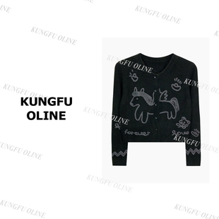 【小马开衫毛衣】】KS42-00秋圆领秋冬衣百搭休闲短款上衣