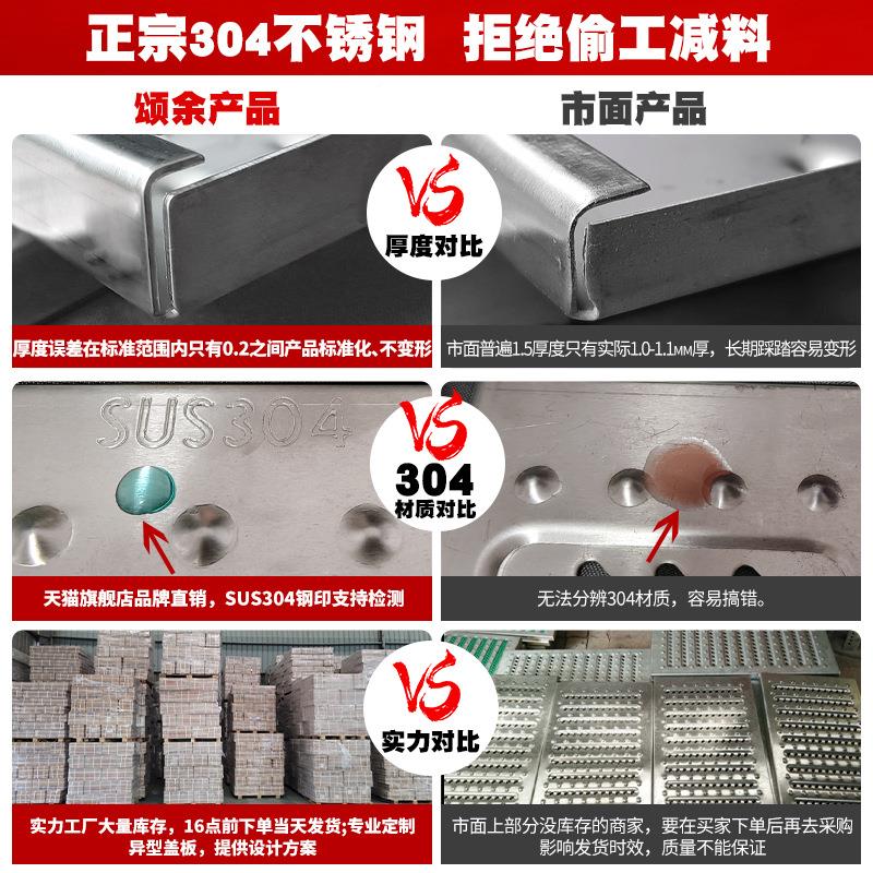 3不04盖锈钢厨房下水道沟格栅盖水沟排水OCQ沟板地水槽篦子明沟沟