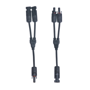 MC4光伏连接器Y型 mc4公母插头 太阳能防水光伏组件电池板连接头