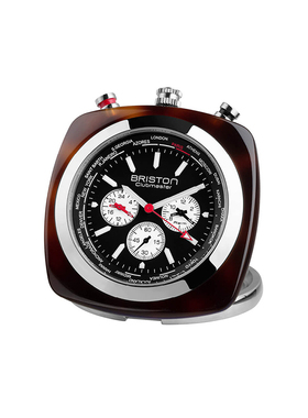 BRISTON 法国进口Clubmaster Travel 玳瑁黑盘旅行系列计时手表