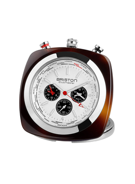 BRISTON 法国进口Clubmaster Travel 玳瑁白盘旅行系列计时手表