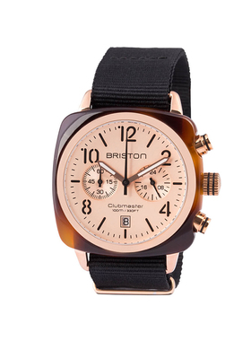 BRISTON 法国进口 Clubmaster Classic 玳瑁玫瑰金盘经典系列手表