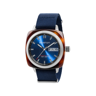 BRISTON 法国进口 Clubmaster Sport 深蓝玳瑁运动系列石英手表
