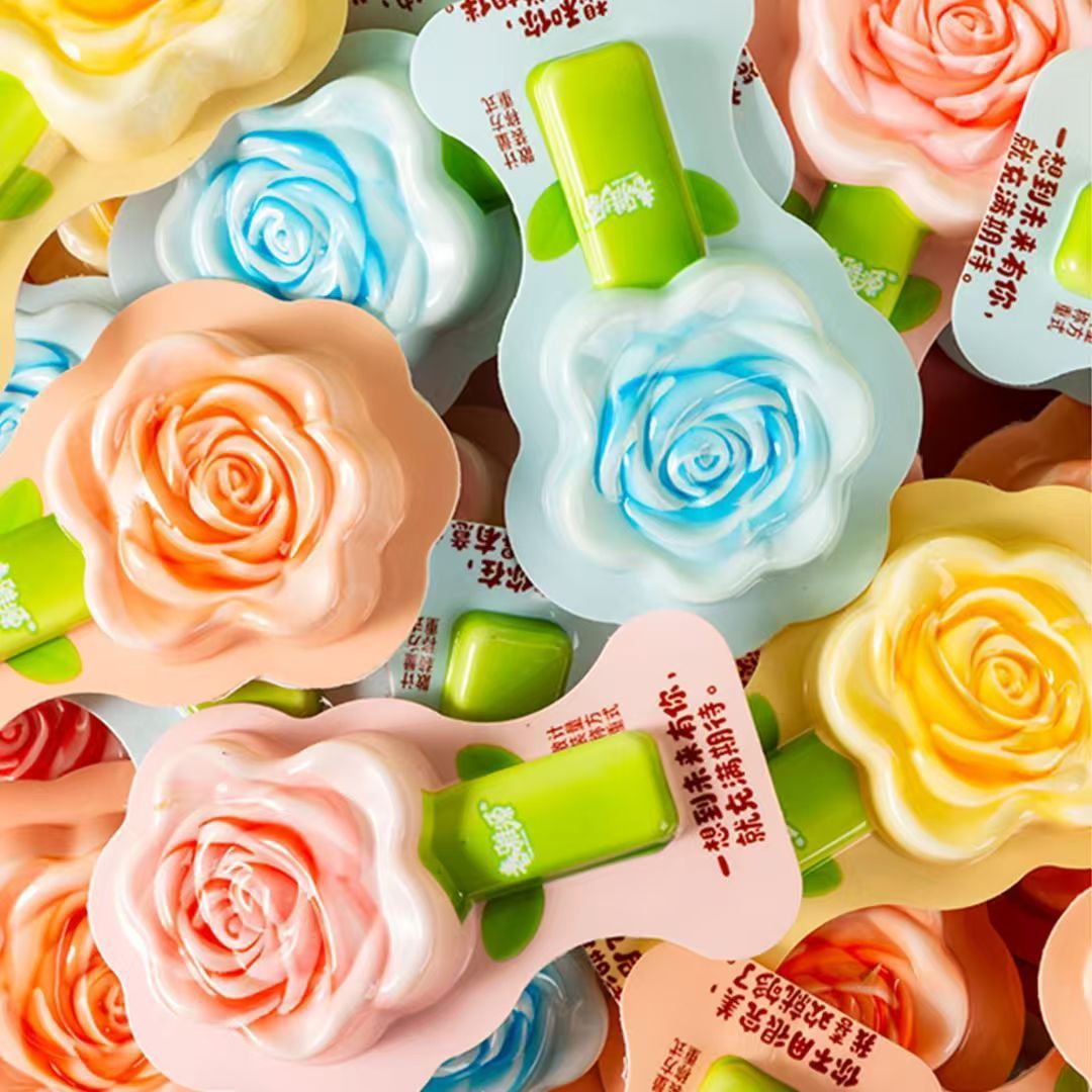 网红玫瑰果酪棒白桃蓝莓荔枝青混合水果味果冻高颜值儿童零食礼物