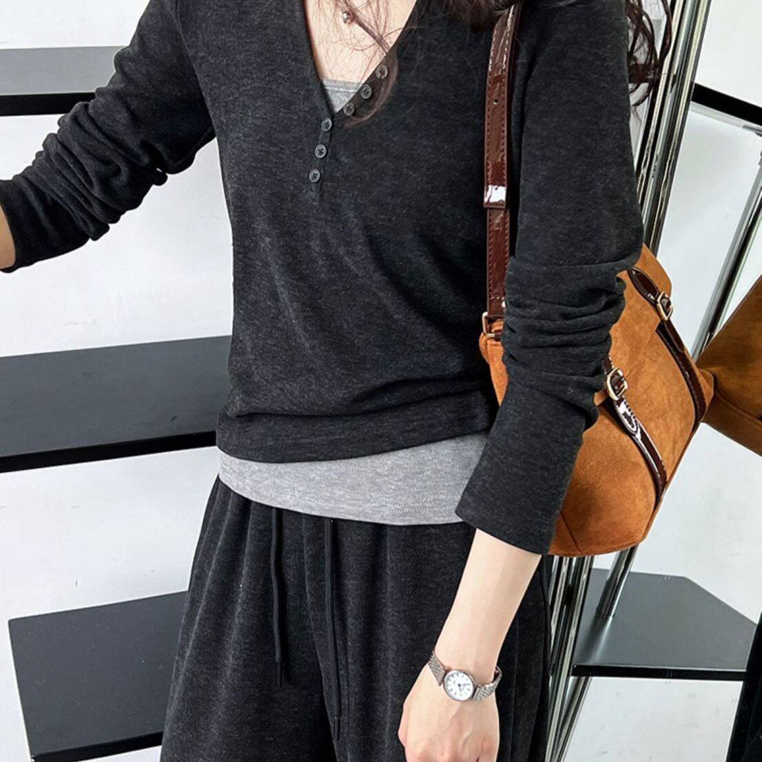 假两件时尚连帽卫衣运动服套装女春秋跑步韩版显瘦上衣休闲阔腿裤