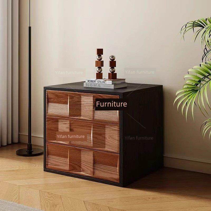 法式中古风实木卡门柜家用客厅储物柜组合电视柜卧室收纳柜床头柜