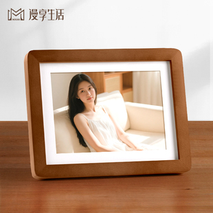 圆角实木相框摆台洗照片定制加打印做成相册框678挂墙高级感六寸