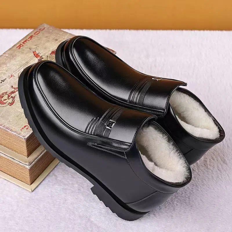 2025新款【真皮软牛皮】冬季皮鞋男鞋加绒加厚保暖棉鞋真皮防寒户