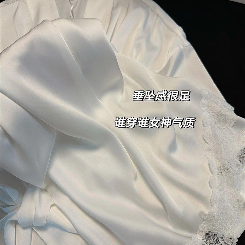 【礼盒装】轻奢真丝睡衣春秋款吊带睡裙睡袍长版两件式套装