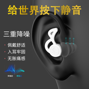 三层降噪隔音耳塞专用防噪隔音不胀耳静音耳塞宿舍工地车间专用
