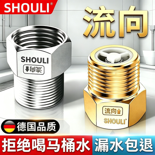 全铜单向逆止阀防反水马桶热水器