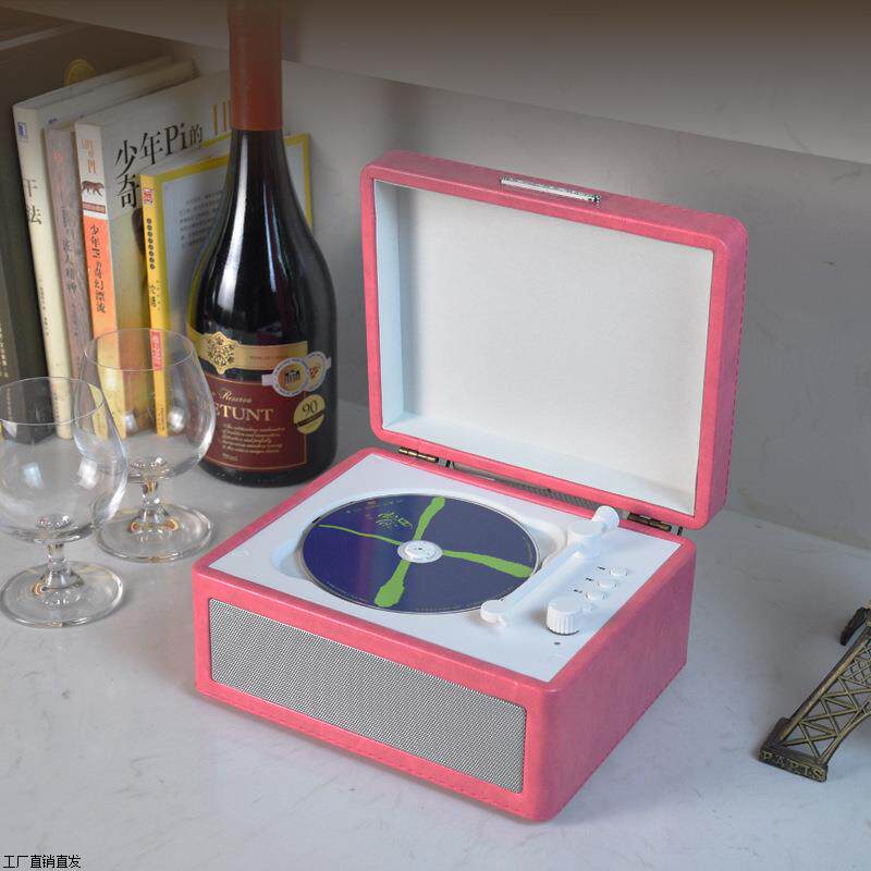 跨境CD播放机复古蓝牙多功能U盘TF内存 音质便携碟片CD机迷你礼品