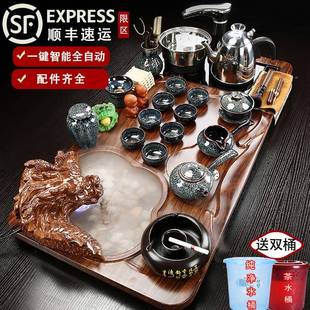 家用客厅全F76TM7J9套上水一动体功夫泡茶台 86自M0整套茶盘茶具装