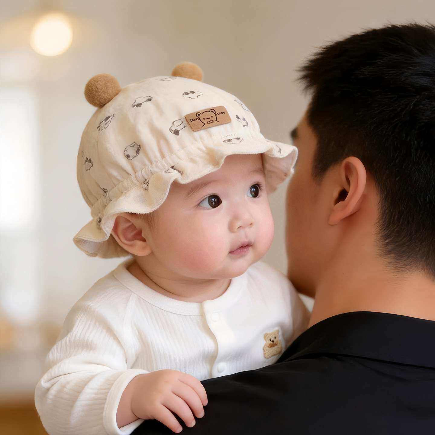 婴幼儿帽子春秋季可爱卡通渔夫胎帽宝宝小月龄出游松紧防风盆帽冬
