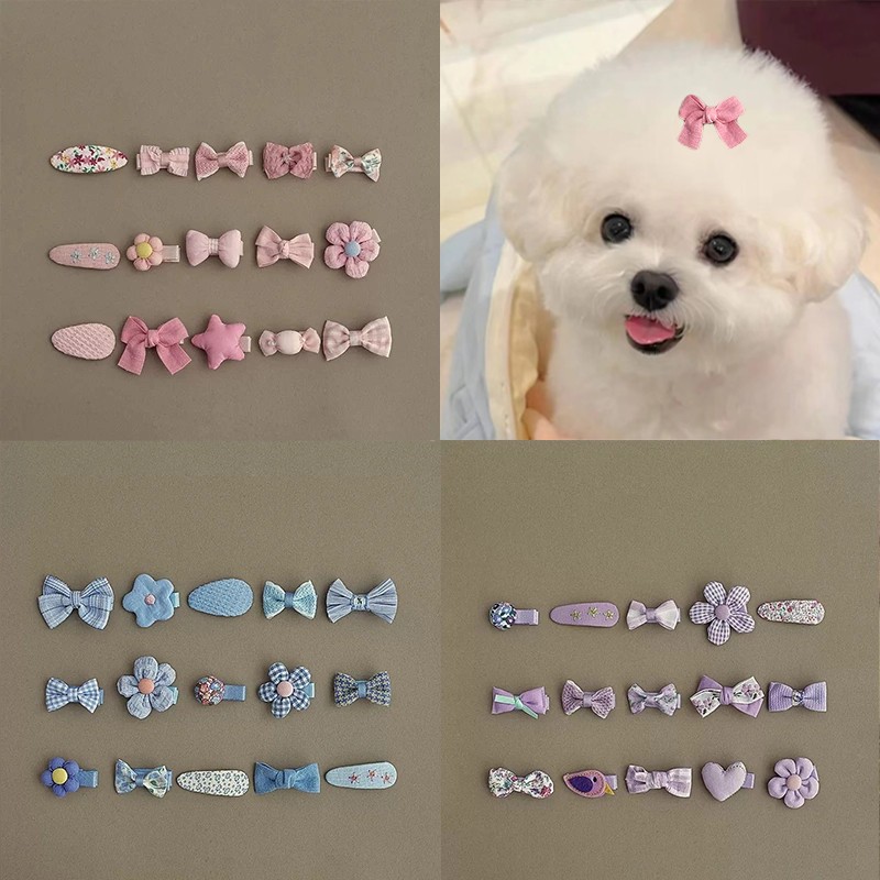 比熊专用发夹小狗狗夹子发饰头饰不掉小体比熊犬迷你小发卡配饰