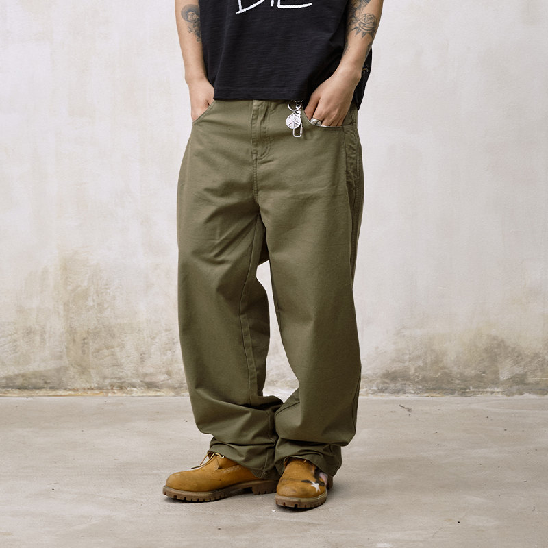 Remedy春季新款国潮宽松直筒工装长裤美式潮牌基础阔腿休闲裤子男