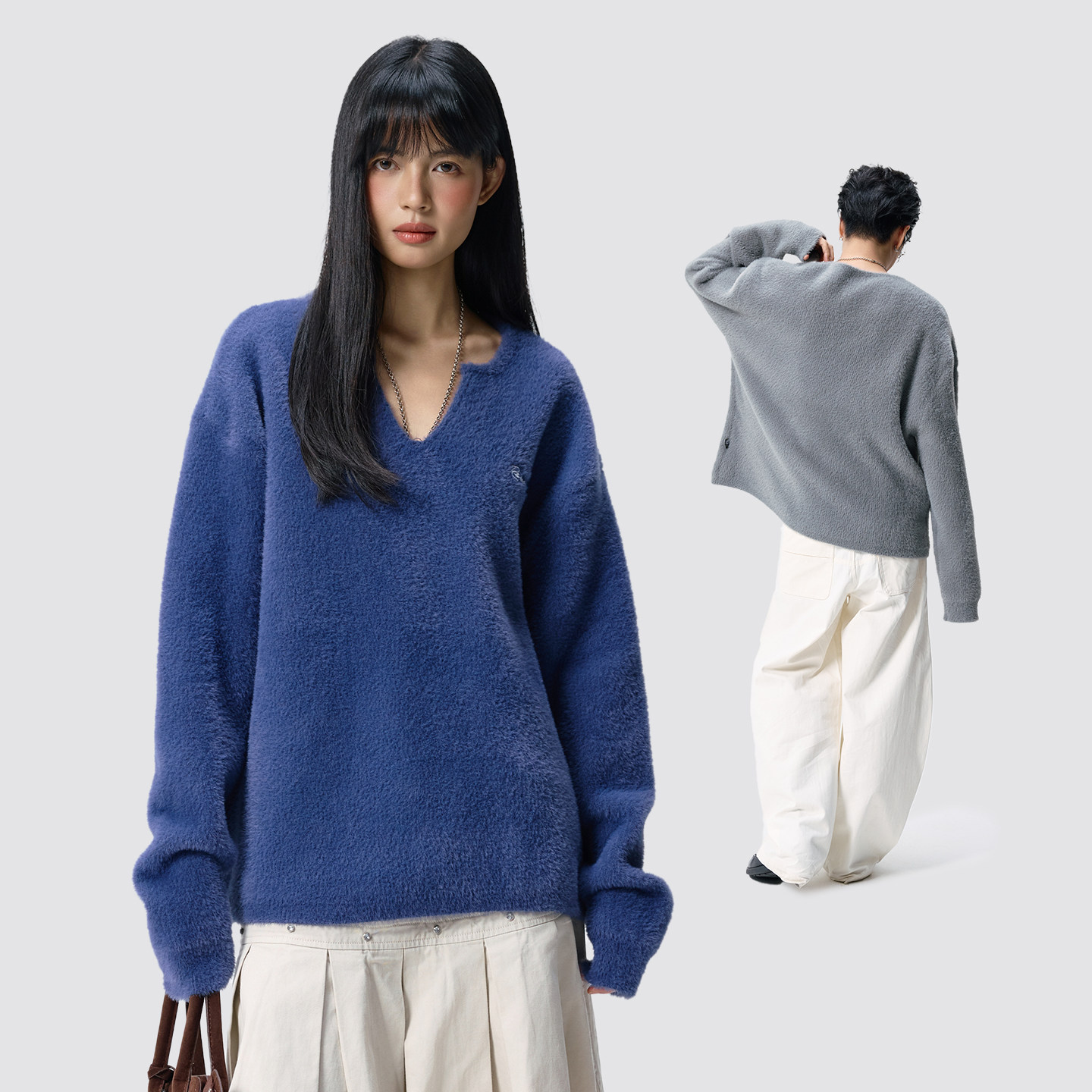 Remedy 潮牌宽松V领毛衣男女秋季美式休闲慵懒风情侣针织衫外套,男装,针织衫/毛衣,淘宝优惠券,粉丝福利购,淘宝优惠卷