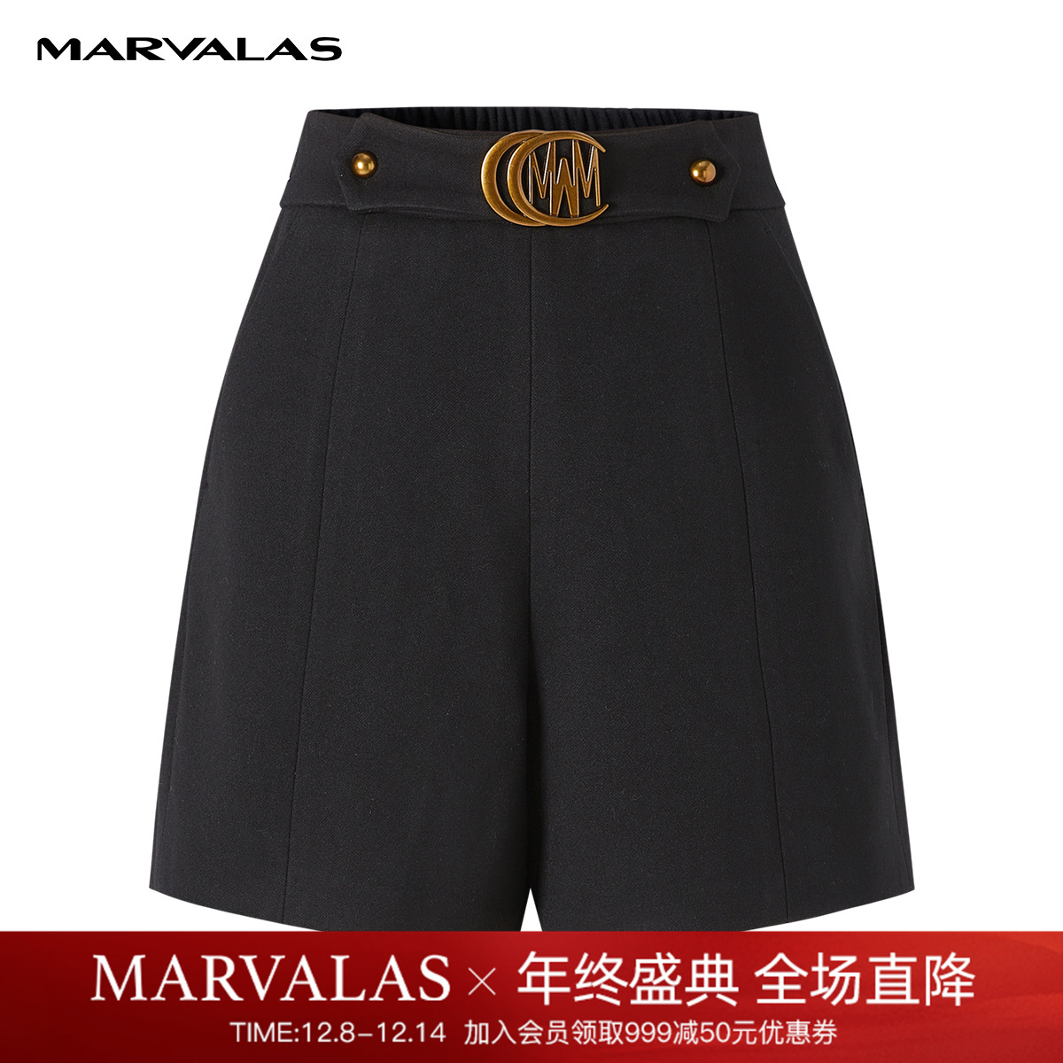 曼德诗高腰短裤秋冬新款