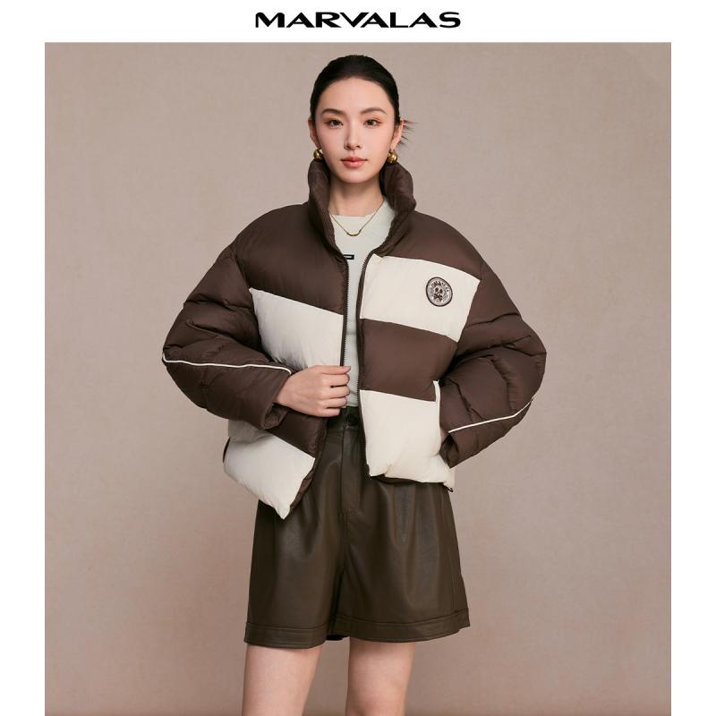 曼德诗通勤立领羽绒服
