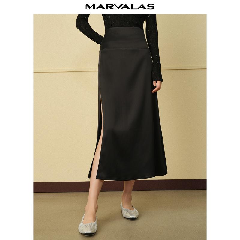 曼德诗A字型通勤半身裙