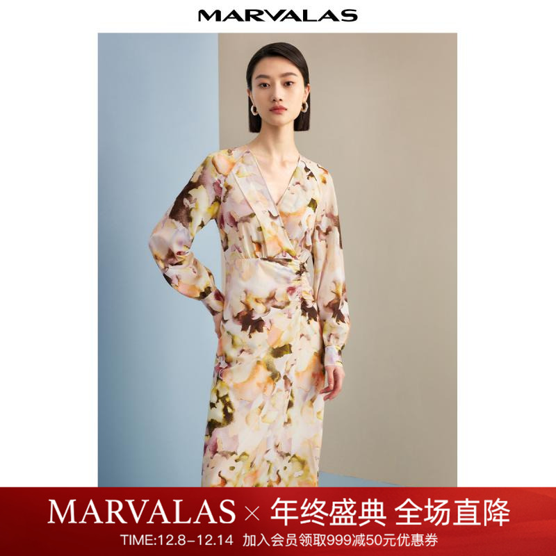 曼德诗简约通勤茶歇裙气质