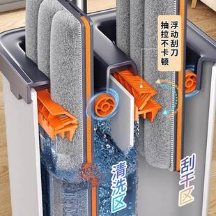 家用一拖净免手洗平板懒人墩布刮刮乐拖地神器 拖把2025新款