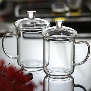 臻琦办公杯家用玻璃茶杯会议办公水杯礼品玻璃杯