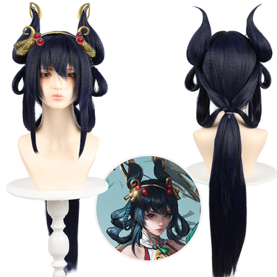 现货 王者荣耀公孙离离恨烟cos假发墨染江湖双麻花辫长款假毛
