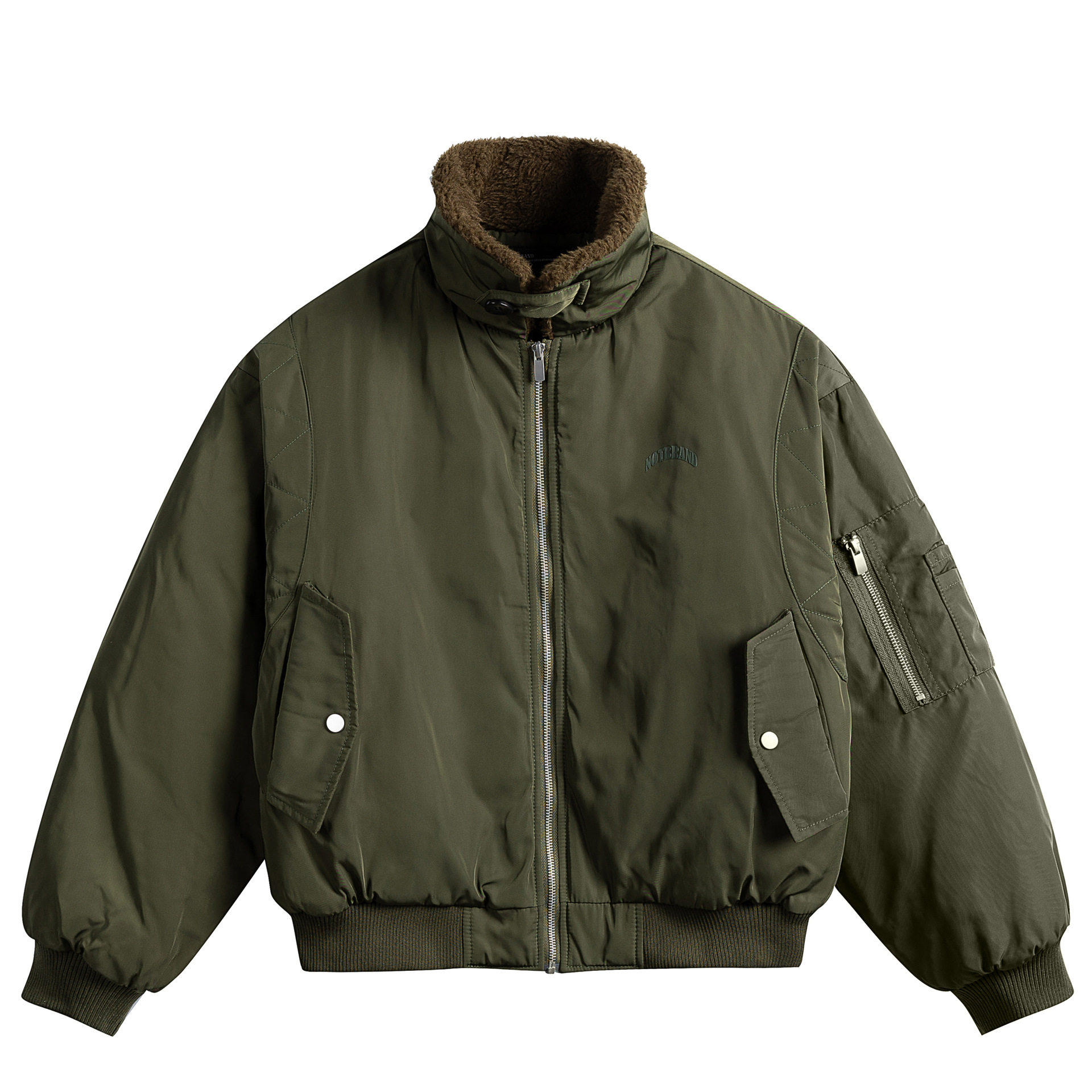 冬季日系复古羊羔毛领飞行员工装棉衣外套男女宽松短款机车棉服潮