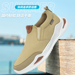 意迪森老北京布鞋男鞋一脚蹬舒适休闲鞋中年老人鞋爸爸鞋