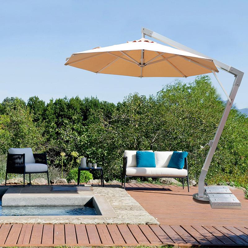 外阳伞 沙滩泳池涤丝大型罗马伞57 遮休庭闲院花园侧立户广告伞