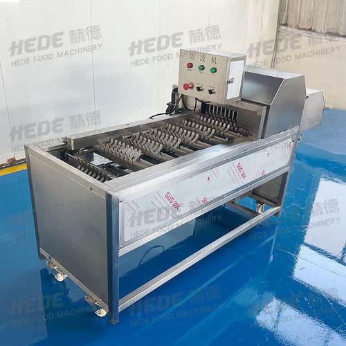 输送式胡萝卜切RDS段机 锈不钢蔬果蔬切段头去机 尾现货马鲛鱼分