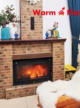 真火壁炉农村取暖炉铸铁燃木别墅自建房嵌入式燃木取暖铸铁壁炉