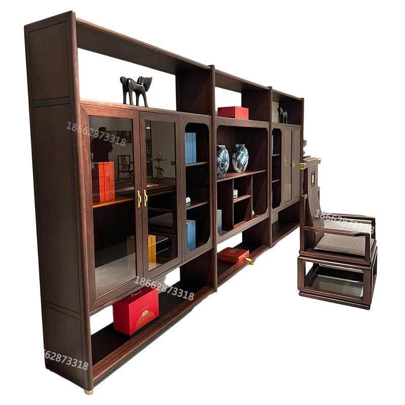 家具木实木黑檀木大气办公桌椅组合老板桌新中式总裁新款乌金