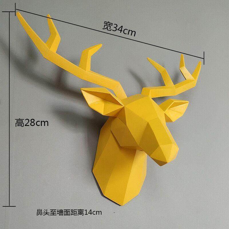 几何欧式招财仿真动物头鹿头壁挂壁饰墙上玄关挂件酒吧墙面装饰品,家居饰品,壁饰,淘宝优惠券,粉丝福利购,淘宝优惠卷