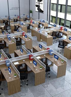 职员办公桌4人位十型办公桌工位屏风桌员工电脑桌office table