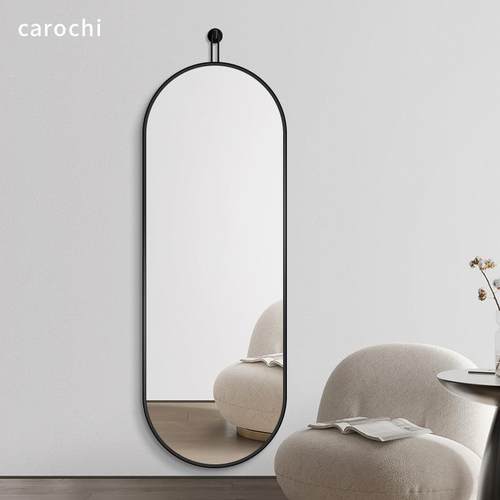 可悬挂全身简约进门贴墙镜子入户玄关镜试衣镜客厅家用挂钩穿衣镜