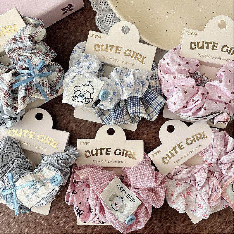 早春甜美蓝粉色百搭格纹女孩马尾肠圈发圈韩版波点蝴蝶结大肠圈,饰品/流行首饰/时尚饰品新,发饰,淘宝优惠券,粉丝福利购,淘宝优惠卷