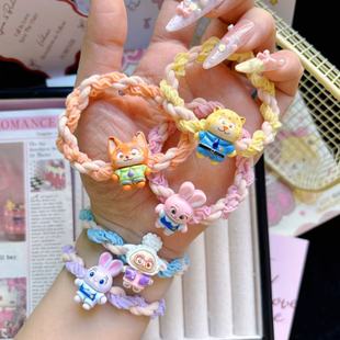 可爱卡通疯狂动物城朱迪尼克发圈发绳少女高弹力麻花头皮筋百搭