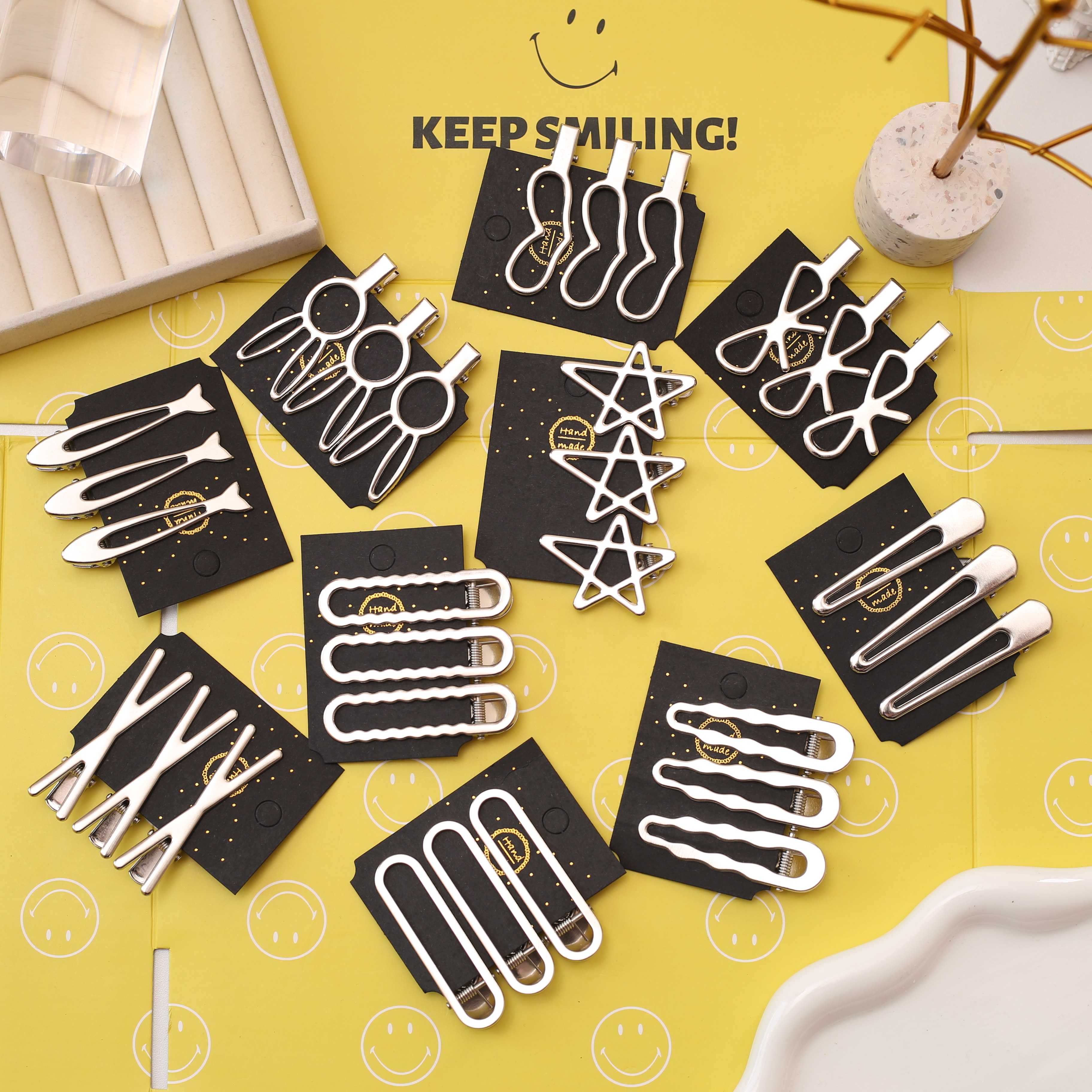 y2k甜辣金属爆款小众设计高级银色发夹侧边刘海头饰发卡发饰