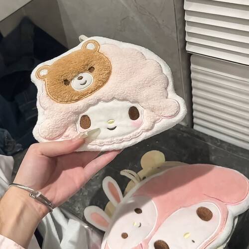 甜妹可爱ins粉色小羊毛巾手巾甜美少女新款心超厨房吸水萌擦手