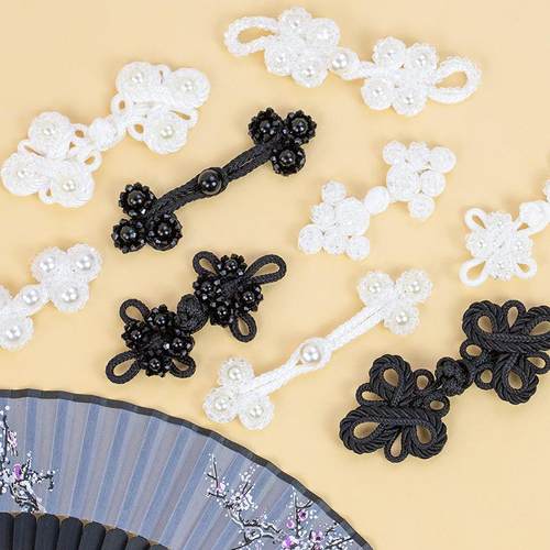 恒美合旗袍珍珠水晶流苏盘扣中式手工装饰纽扣五叶三轮六轮葫芦扣