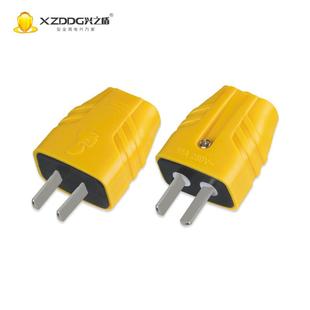厂家一体铜大功率二插头PC聚碳单相二极插头2脚两脚转动插只