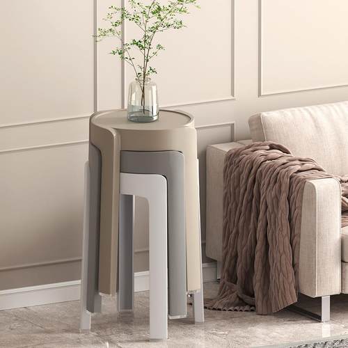 旋风凳子家用客厅高脚凳可叠放现代简约圆凳塑料高凳餐桌椅子