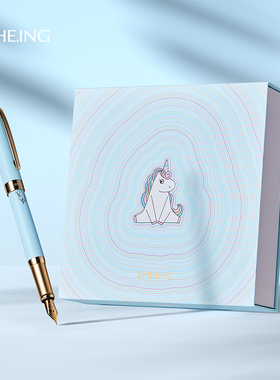 SHE.ING旗舰店S132小萌兽钢笔签字笔礼盒女士商务高档精美高颜值办公墨水笔礼盒练字套装生日礼物刻字定制