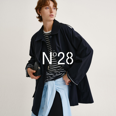 N°28翻领单排扣复古风衣女早秋经典通勤休闲极简风中长款外套